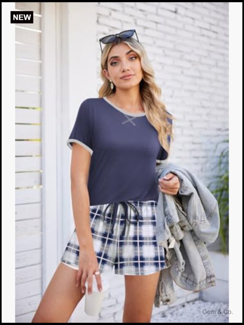 Women's 2-Piece Short Pajama Set Soft Lounge Sleepwear Short Sleeve - Picture 2 of 7